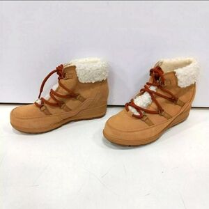 NEW Sorel NL4924-235 Tawny Buff Wood Evie Cozy Lace Boots Women Size 9